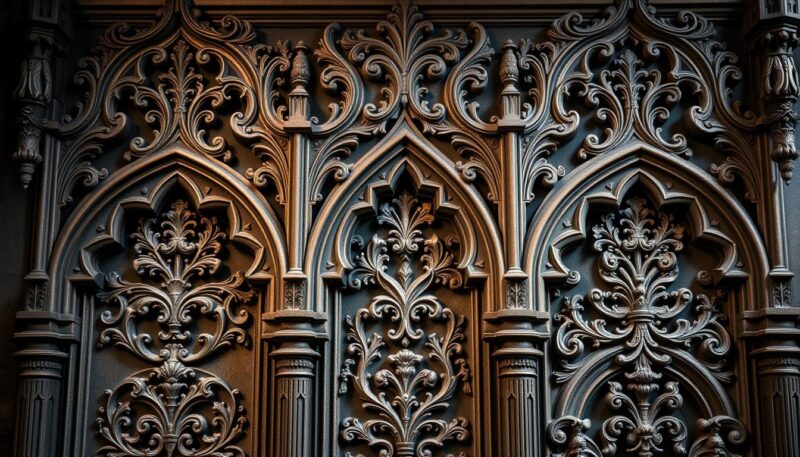 Victorian Gothic wall moldings and carvings